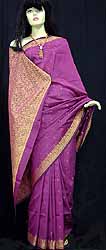 Purple Banarasi Sari with Small Bootis