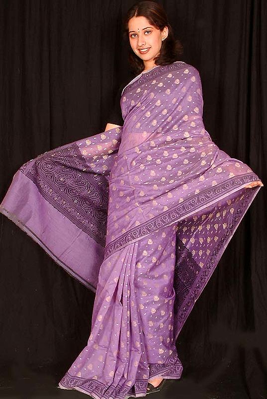 Purple Banarasi Sari with Zari