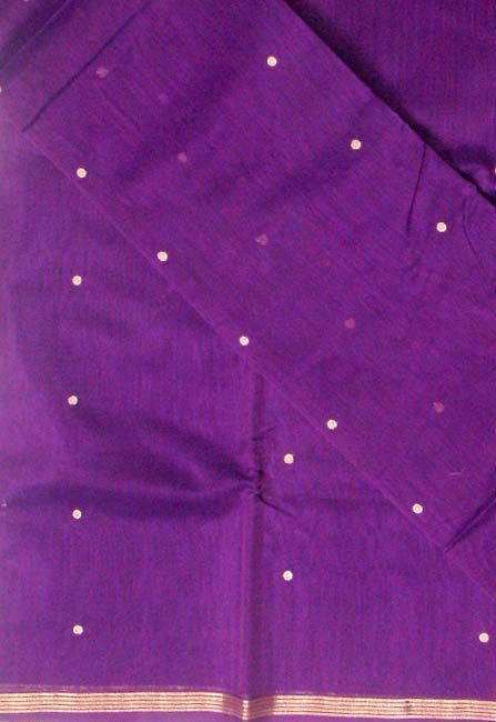 Purple Chanderi Suit with Golden Bootis