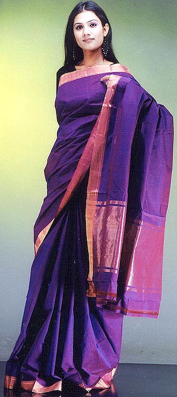 Purple Mangalgiri Sari