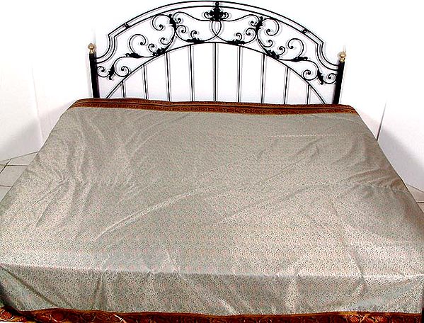 Rainbow Banarasi Bedcover with Tanchoi Weave
