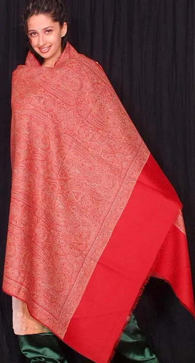 Red Jamawar Shawl