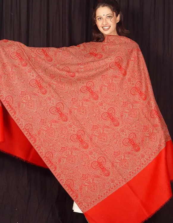 Red Jamawar Shawl