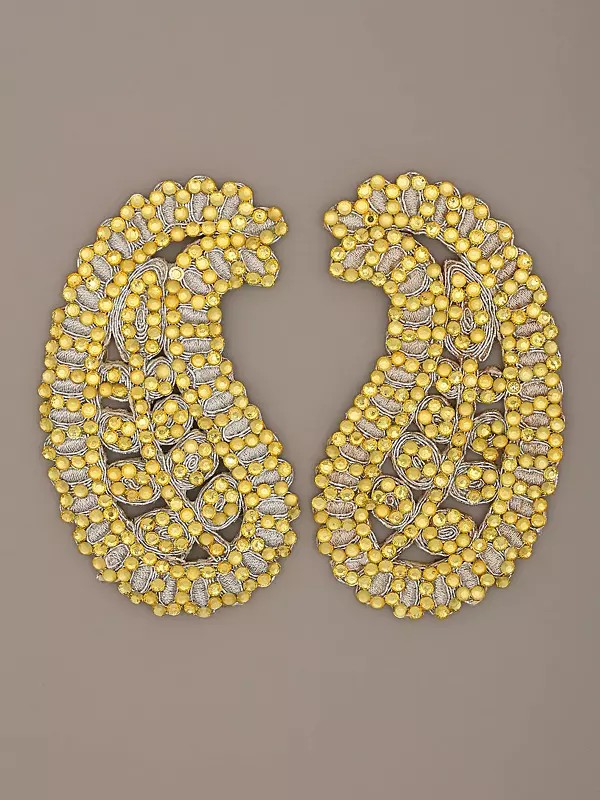 Paisley Patch Embroidered with Beads (Pair)