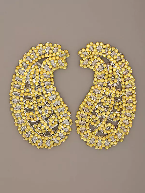Paisley Patch Embroidered with Beads (Pair)