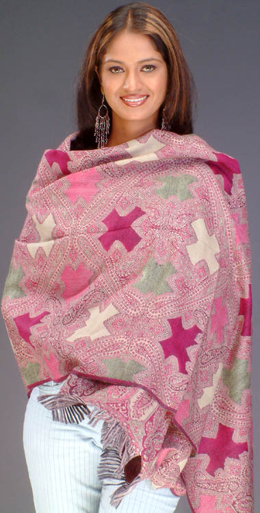 Shades of Pink in a Jamawar Stole