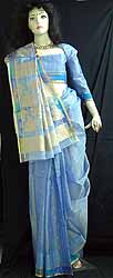 Sky Blue Tissue Sari