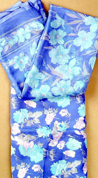 Sky-Blue Floral Suit