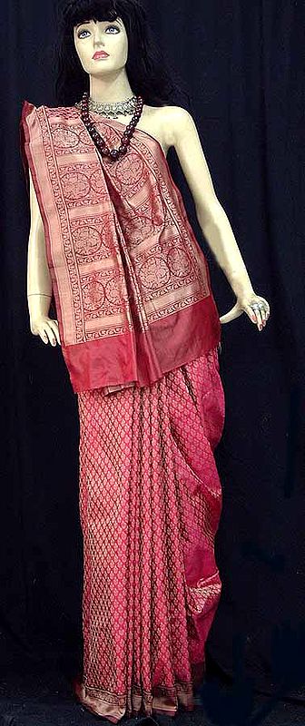 Sophisticated Pink Saree from Banaras