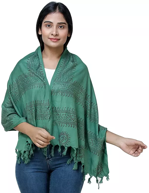 Gautam Buddha Block-Printed Prayer Scarf