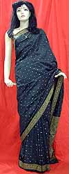 Starry-Starry Night Polysilk Sari