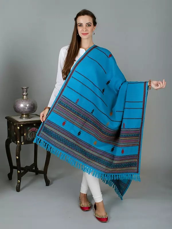 Handloom Shawl from Manipur with Traditional Motifs