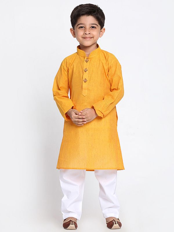Pure Cotton Kurta Pajama with Kite Shape Buttons