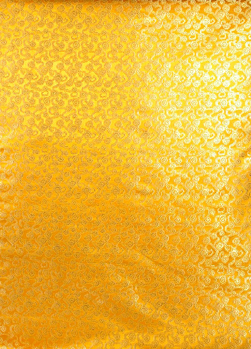 Tangerine Yellow Brocade with Golden Thread Weave
