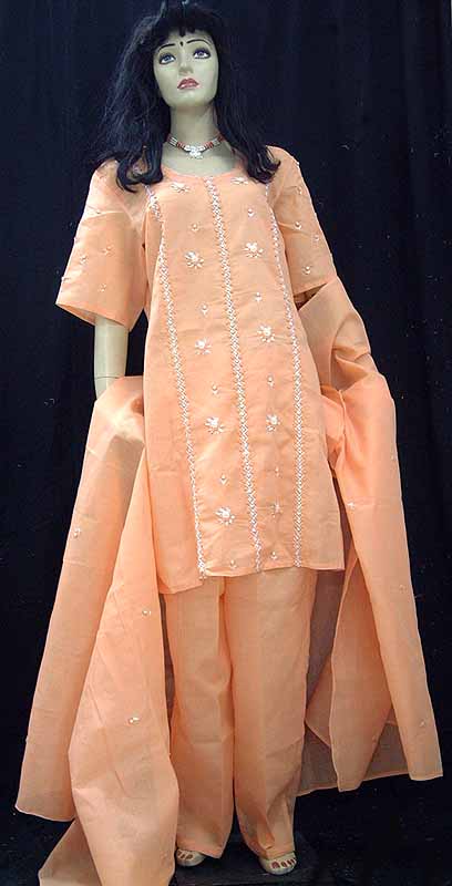 Trouser Kurta With Knotted Embroidery