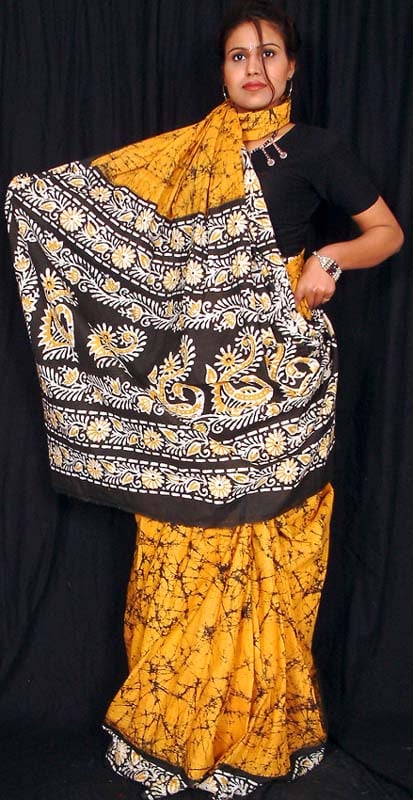 Yellow Batik Sari