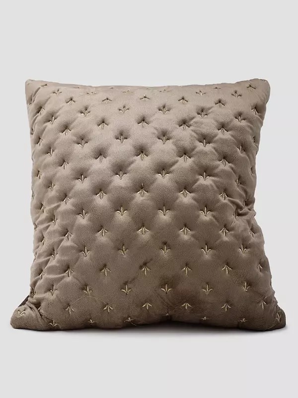 Velvet Dimpled Cushion Cover with Zari Embroidered Bootis