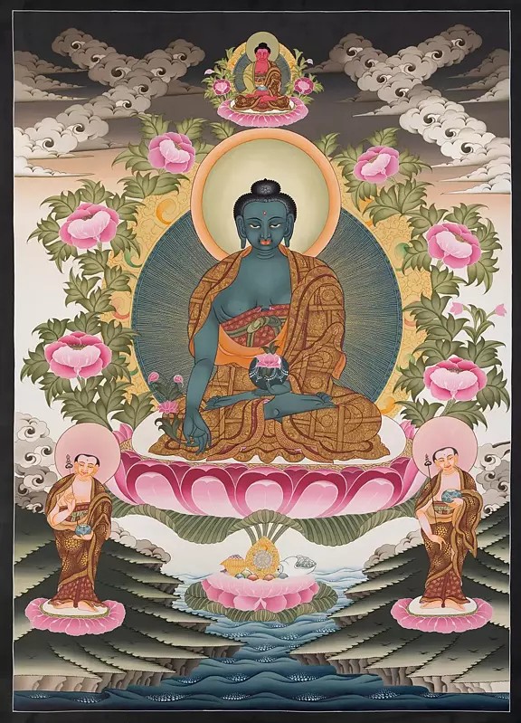 Big Medicine Buddha (Brocadeless Thangka)