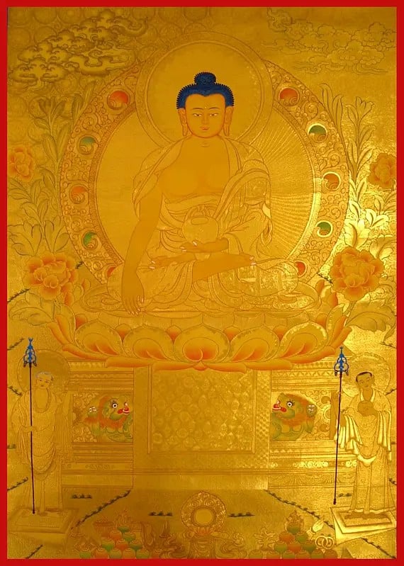 Big Golden Shakyamuni Buddha (Brocadeless Thangka)
