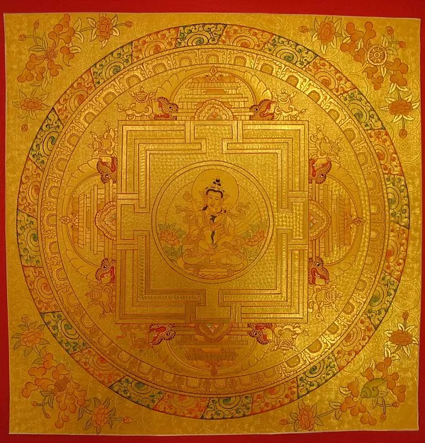 Dorje Sempa Yab Yum mandala Thangka (Brocadeless Thangka)