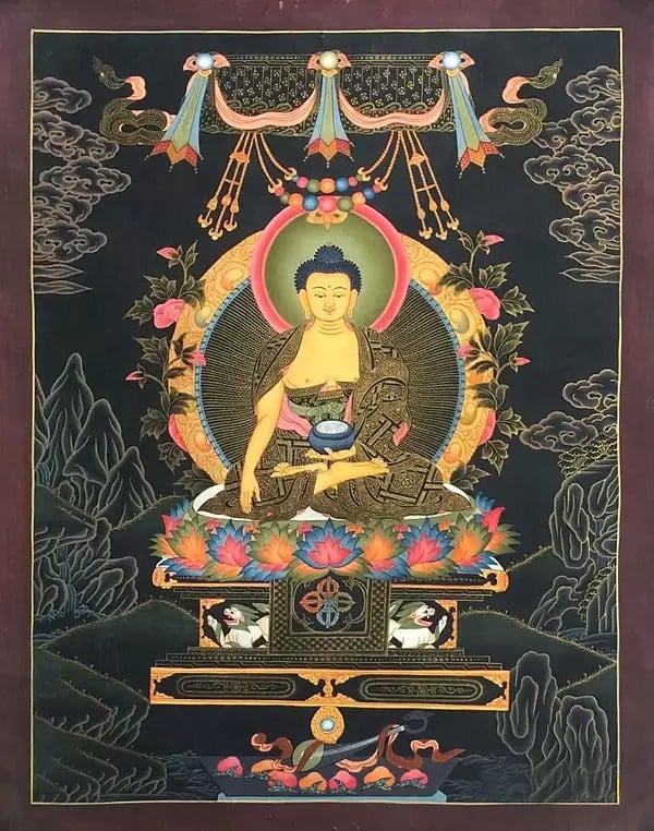 Shakyamuni Buddha Thangka (Brocadeless Thangka)