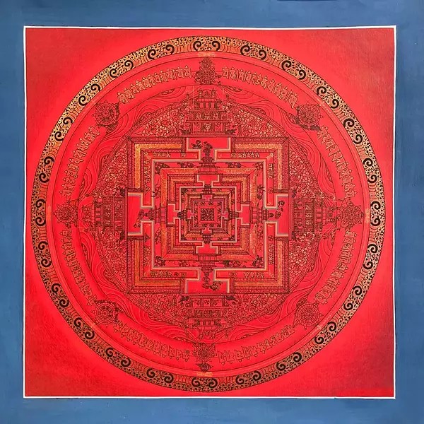 Plain Kalachakra Mandala Thangka (Brocadeless Thangka)