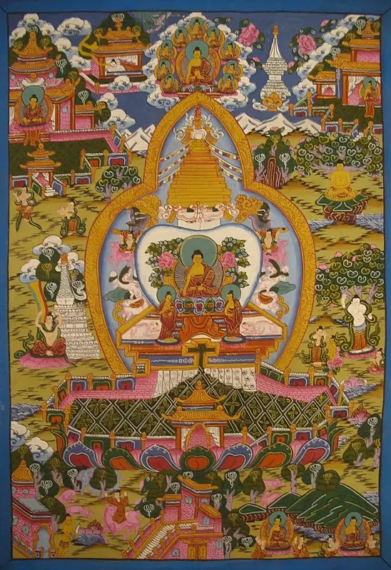 Buddha Stuppa Also known as Chaitya (Brocadeless Thangka)