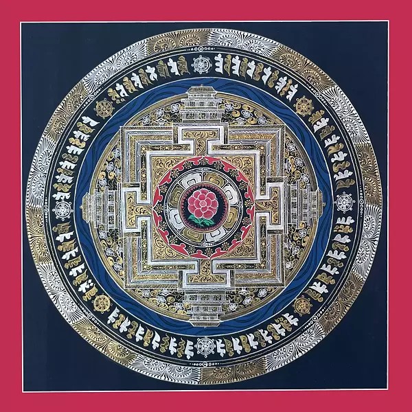 Lotus Flower Mandala (Brocadeless Thangka)