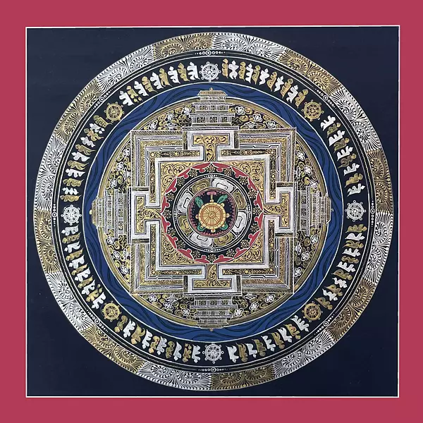 Dharma Chakra  Mandala (Brocadeless Thangka)