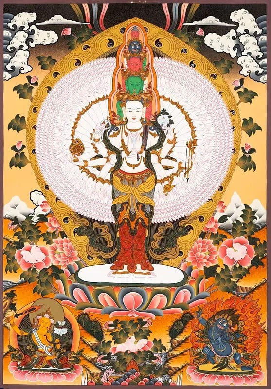 Lokeshvara Thangka (Brocadeless Thangka)