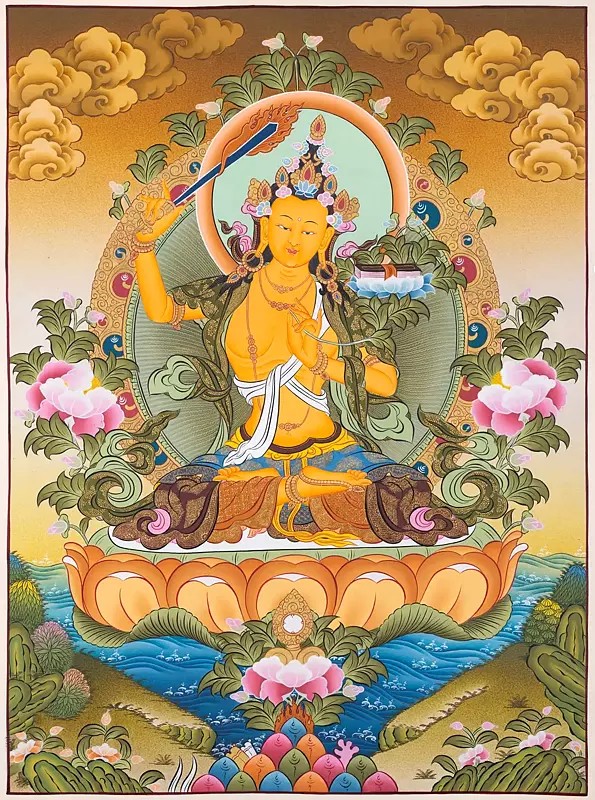 Devi Manjushree (Brocadeless Thangka)