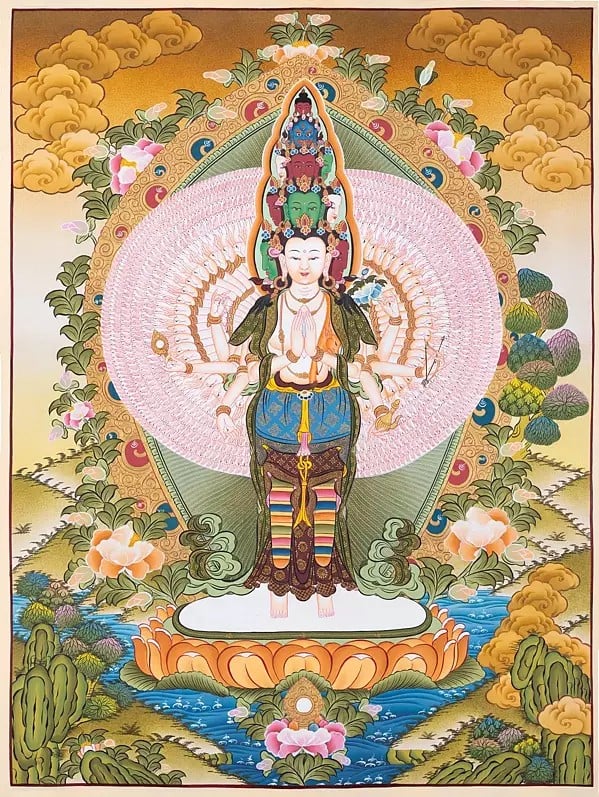 Lokeshvara Thangka (Brocadeless Thangka)