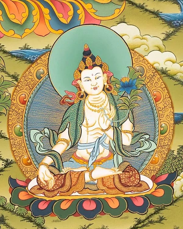 White Tara Thangka (Brocadeless Thangka) | Exotic India Art