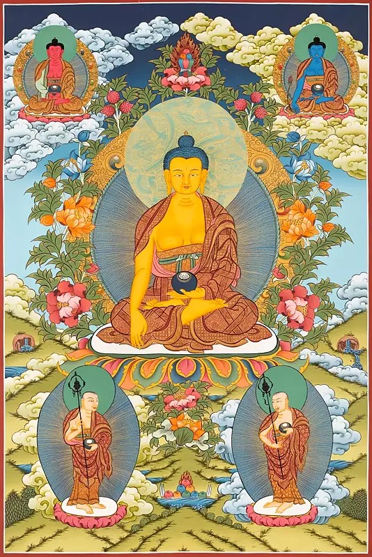 Shakyamuni Buddha Thangka (Brocadeless Thangka)