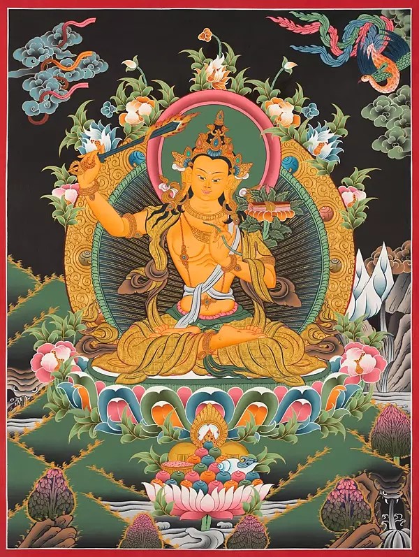 Manjushree Thangka (Brocadeless Thangka)