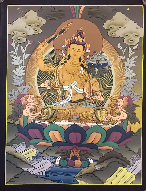 Manjushree (Brocadeless Thangka)