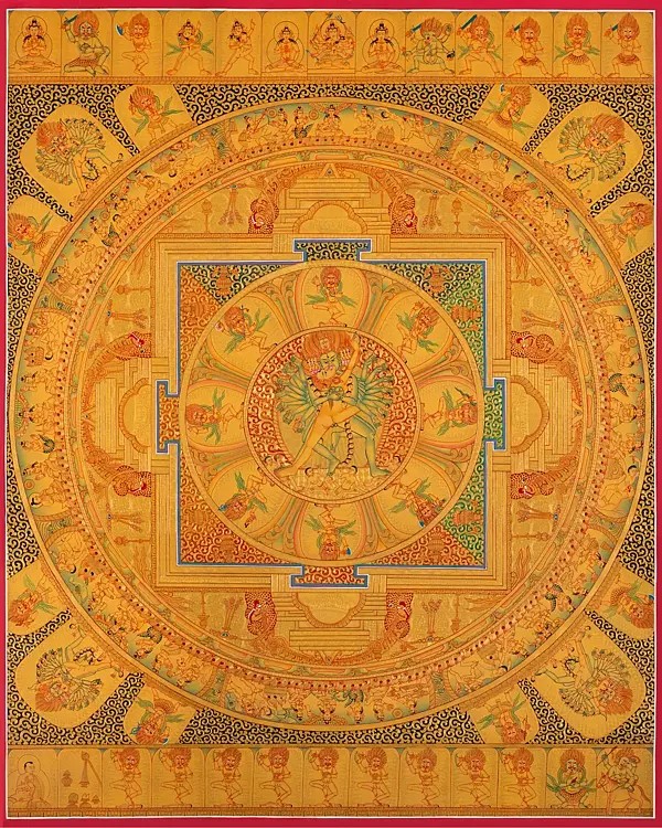 Hevajra Mandala (Brocadeless Thangka)