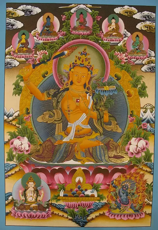 Manjushri (Brocadeless Thangka)