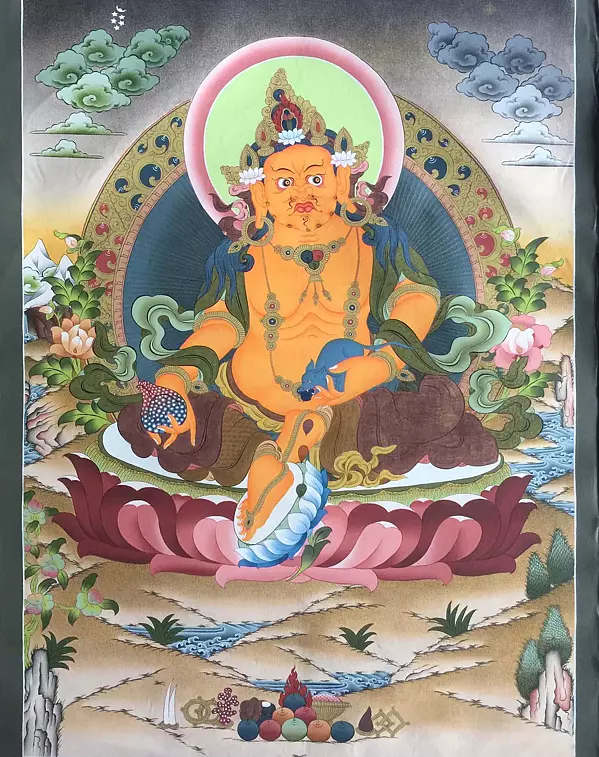 Dzambala Thanka (Brocadeless Thangka)