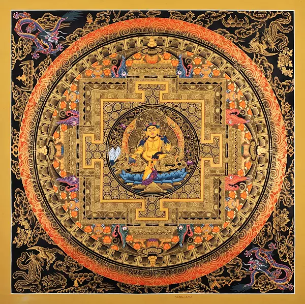 Dzambala Mandala Thangka (Brocadeless Thangka)
