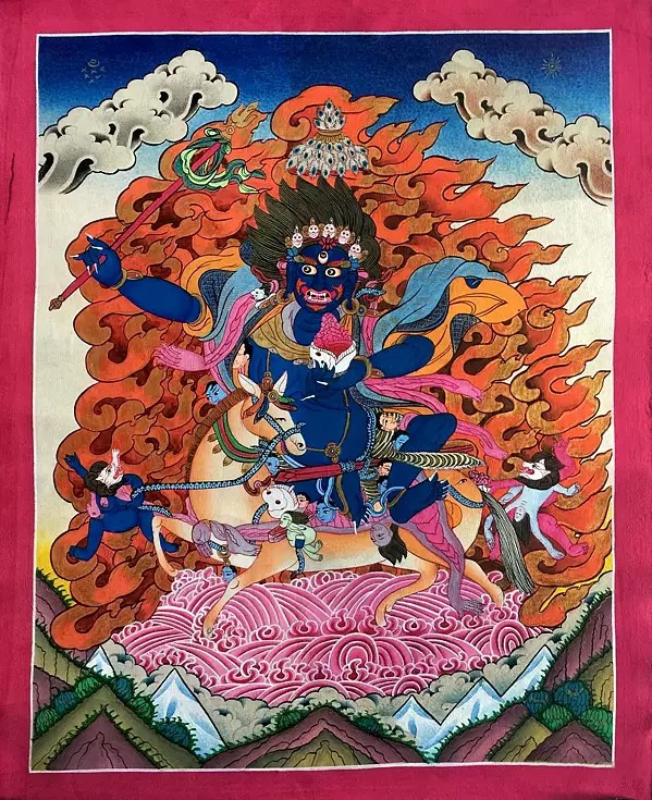 Palden Lhamo (Brocadeless Thangka) | Tibetan Buddhist Thangka Painting