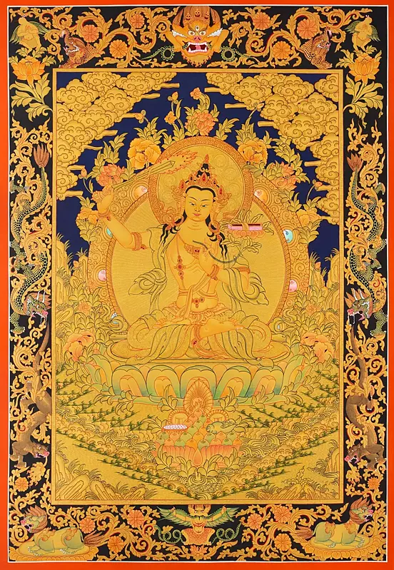 Manjushree (Brocadeless Thangka)