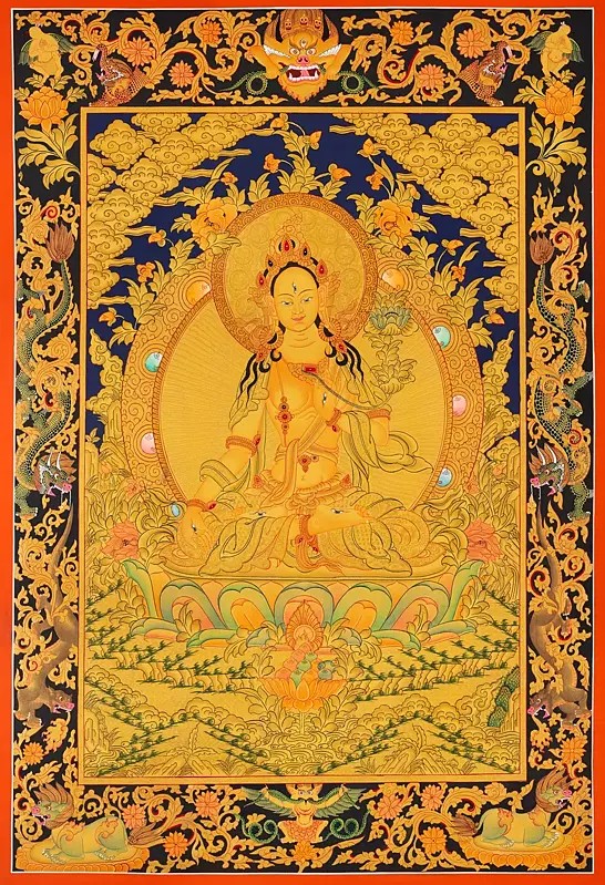 White Tara the Goddess Of Longevity of Life (Brocadeless Thangka)