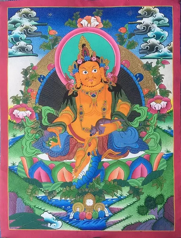 Dzambala or jambala Thanka (Brocadeless Thangka)