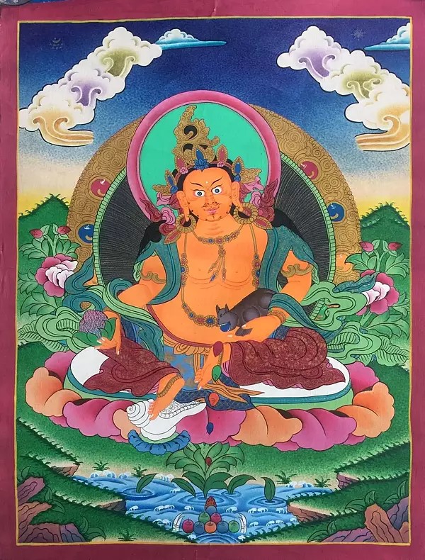 Dzambala or jambala Thangka (Brocadeless Thangka)