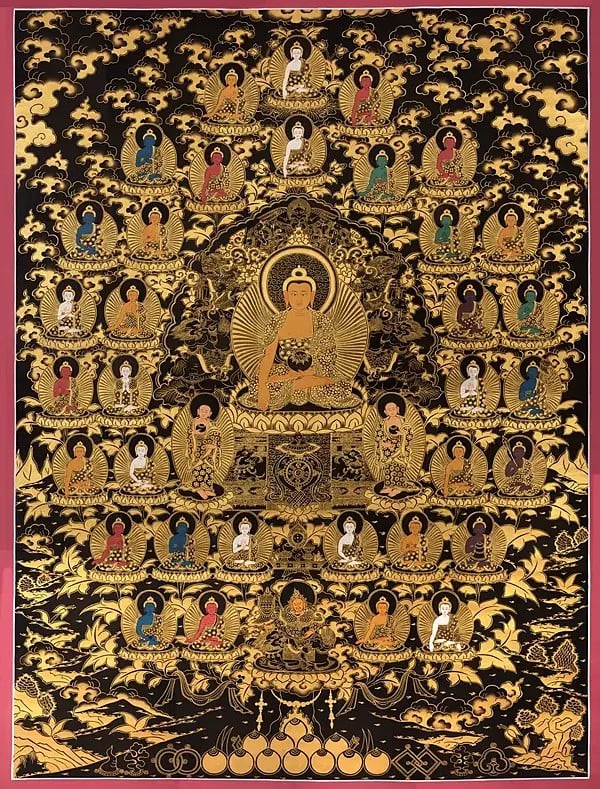 Sunaulo Big 35 Buddhas (Brocadeless Thangka)