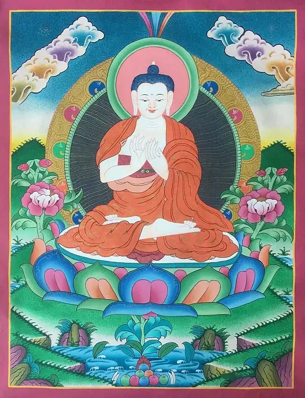 Vairocana Buddha  Thangka (Brocadeless Thangka)