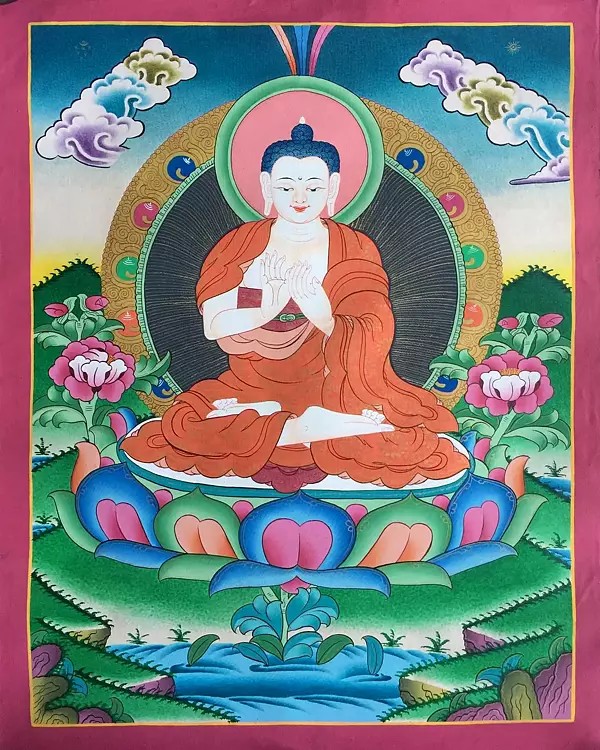 Vairocana Buddha Thangka (Brocadeless Thangka)