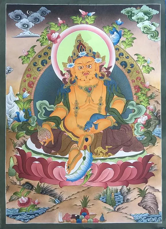 Dzambala Thanka (Brocadeless Thangka)