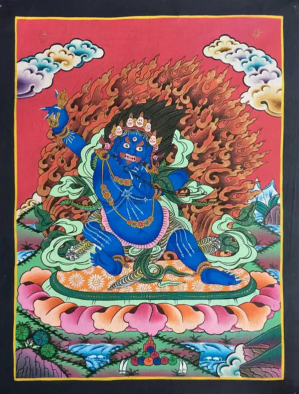 Vajrapani Thangka (Brocadeless Thangka)